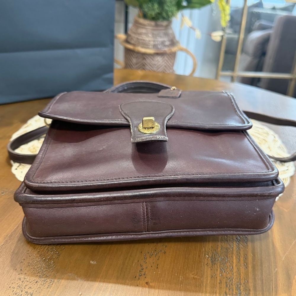 Vintage Coach Station Bag 5130 Mahogany Brown Leather Crossbody Purse - Picture 6 of 13